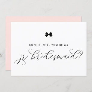 Invitación Black Parisian Bow Serás Mi Novia Jr.