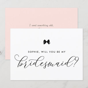 Invitación Black Parisino Bow Serás Mi Noviaria