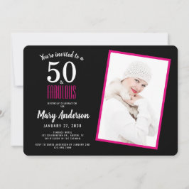 Invitación Black Pink 50 y fabulosa fiesta de cumpleaños núme