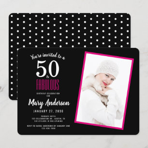 Invitación Black Pink 50 y fabulosa fiesta de cumpleaños núme