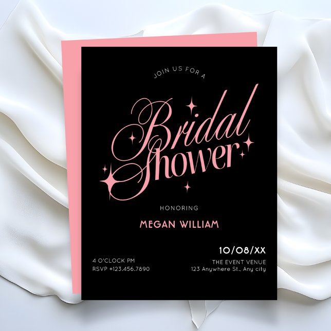 Invitación Black Pink bridal shower (Subido por el creador)