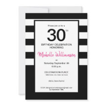 Black, Pink, franjas blancas, fiesta de cumpleaños