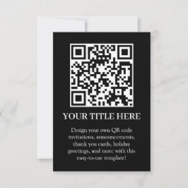 Invitación Black QR | Diseño minimalista moderno Escaneame