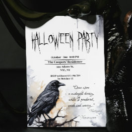 Invitación Black Raven Halloween Party
