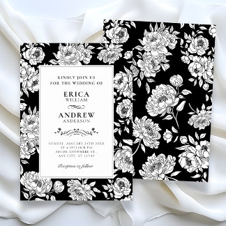 Invitación Black roses wedding