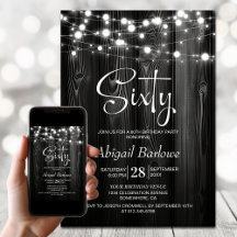 Black Rustic Wood 60 cumpleaños