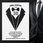 Invitación Black Silver Tuxedo 30th Birthday Party<br><div class="desc">Celebrate your 30th birthday in style and invite your friends and loved ones to your birthday celebration with this black and silver tuxedo invitation.</div>