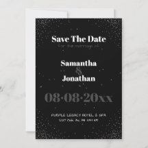 Black Simple Night Sky Wedding Save The Date
