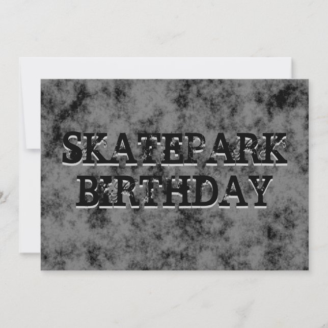 Invitación Black Skatepark fiesta de cumpleaños de niño adole (Anverso)