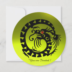 INVITACIÓN BLACK SNAKE DRAGON AMARILLO TOPAZ GEM STONE