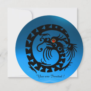 INVITACIÓN BLACK SNAKE DRAGON AZUL SAPPHIRE GEM STONE