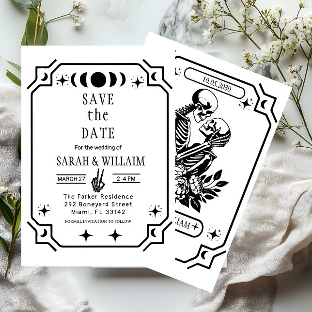 Invitación Black tarot Goth save the date wedding Invitation (Subido por el creador)