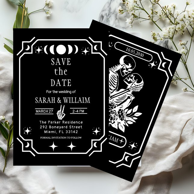 Invitación black tarot Goth save the date wedding Invitation (Subido por el creador)