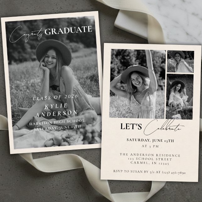 Invitación Black Tassel Senior Photo Graduation Announcement (Black Tassel Senior Photo Graduation Announcement)