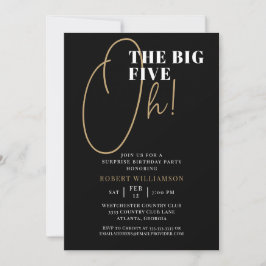 Invitación Black The Big Six Oh 60th Surprise Birthday