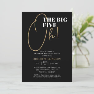 Invitación Black The Big Six Oh 60th Surprise Birthday