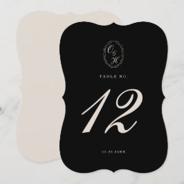 Invitación Black Tie Die-Cut Wedding Table Number