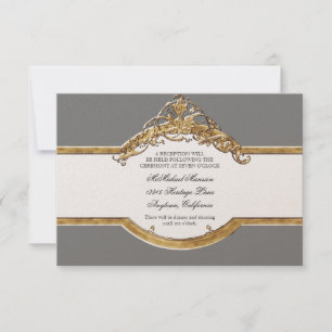 Invitación Black Tie Elegance 2, Golden Wedding Reception