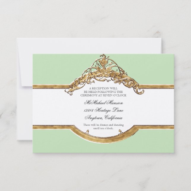 Invitación Black Tie Elegance 2, Golden Wedding Reception (Anverso)