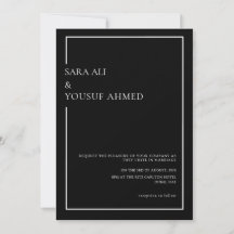 Black Tie Modern Minimal Script Muslim Boda