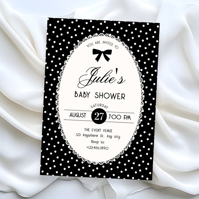 Invitación Black vintage baby shower (Subido por el creador)
