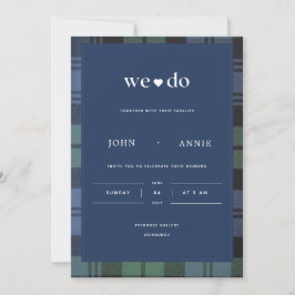 Invitación Black Watch Tartan "We Do" Invitation