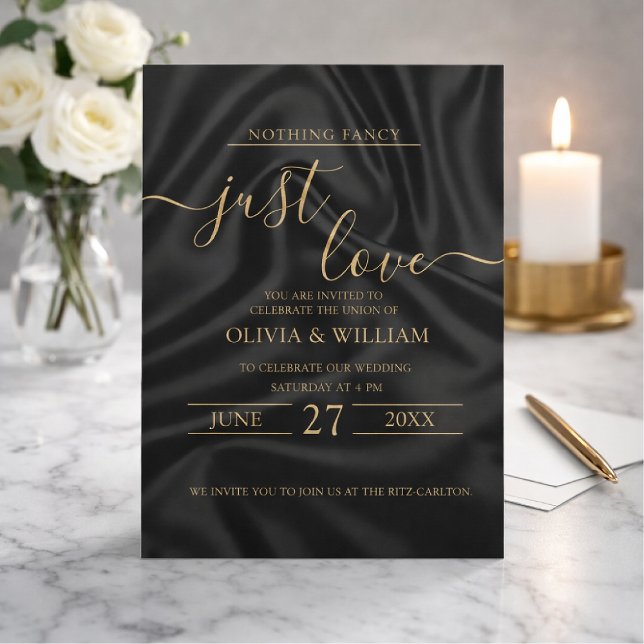 Invitación Black wedding invitation simple and elegant design (Subido por el creador)