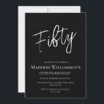 Invitación Black & White Cincuenta y 50 mínimo Fiesta de cump<br><div class="desc">Black & White Cincuenta Fiesta Mínima de 50 Años. Hay artículos de papelería y de fiesta disponibles en el lugar</div>