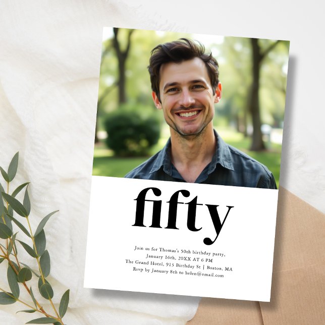 Invitación Black & White Cincuenta y cincuenta años (Subido por el creador)