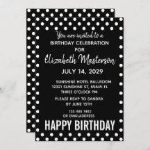 Black White Dots Happy Birday Pattern