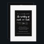 Invitación Black White Gold Modern Minimal Elegant Wedding<br><div class="desc">Personalizar para cualquier evento</div>