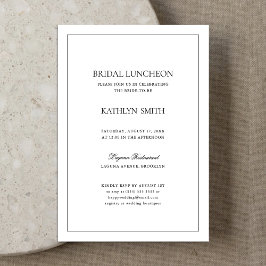 Invitación Black White Modern Simple Border Bridal Luncheon