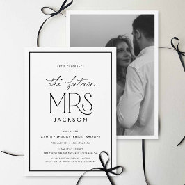 Invitación Black & White Photo Bridal Shower Invitation