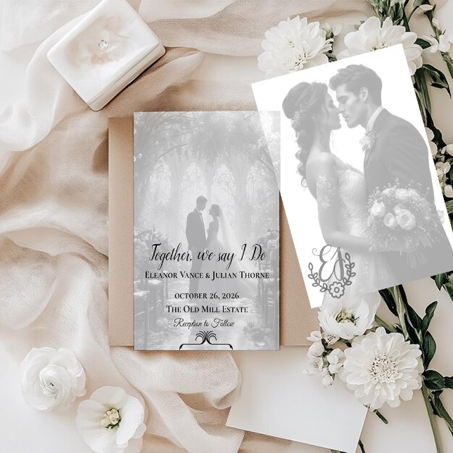 Invitación Black & White Photo Wedding Invitation | Elegant  (Subido por el creador)