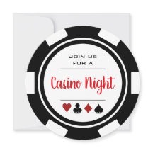 Black White Poker Chip Casino Night Birday