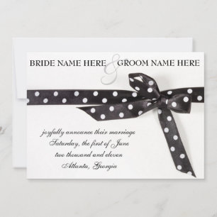 Invitación Black & White Ribbon