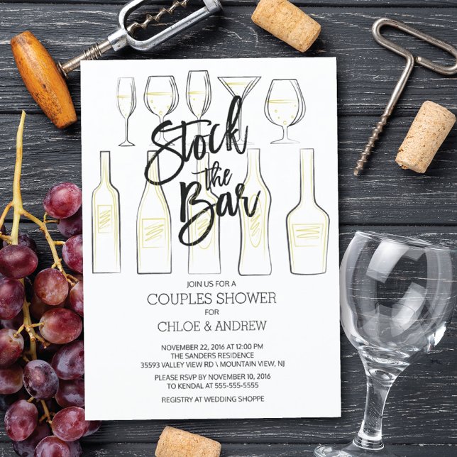 Invitación Black White Stock invitan a la ducha de las pareja (Subido por el creador)