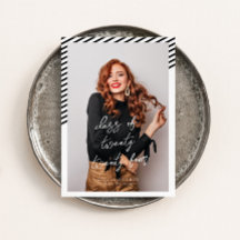 Black White Stripes Moderno Graduación Minimalista