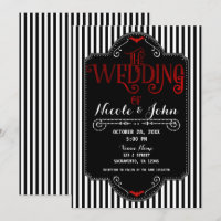 Black White Stripes Red Gothic Bat Boda