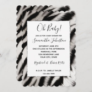 Invitación Black White Zebra Animal