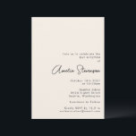 Invitación Black y Ivory Bat Mitzvah Minimalista moderno<br><div class="desc">Invitación a Mitzvah de Black and Ivory Bat Minimalista moderno</div>