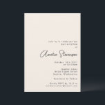 Invitación Black y Ivory Bat Mitzvah Minimalista moderno<br><div class="desc">Invitación a Mitzvah de Black and Ivory Bat Minimalista moderno</div>