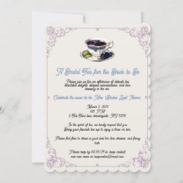 Invitación Blackberry Blooms Bridal Shower Tea Fiesta