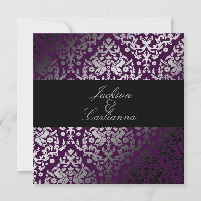 Invitación Blackberry de Damasco deslumbrante 311 (Anverso)