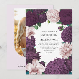 Invitación Blackberry, Smoky Plum & Lilac Ash Wedding