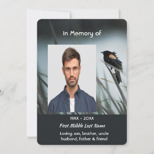 Invitación Blackbird de ala roja para la celebración del serv