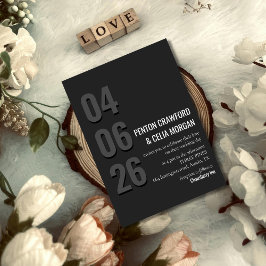 Invitación Blackout Date - Minimalist Wedding Invitation