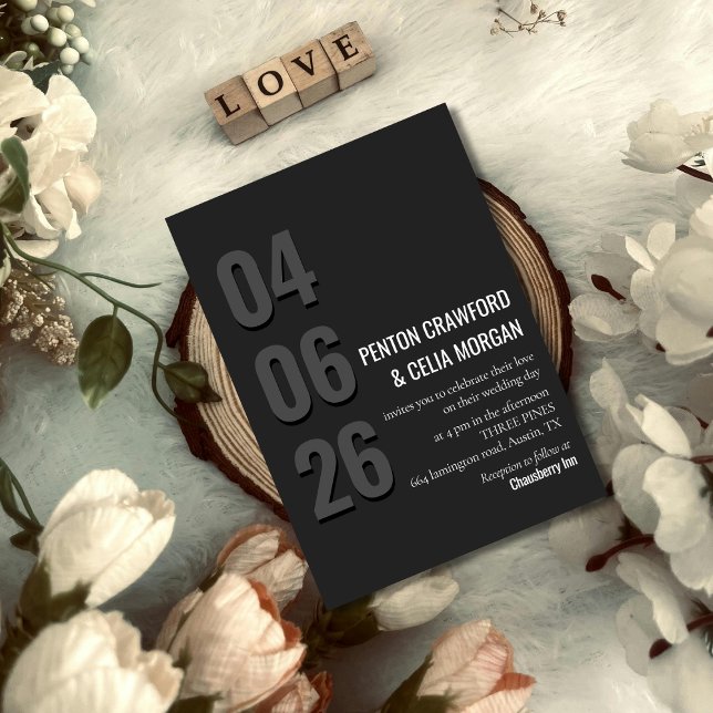 Invitación Blackout Date - Minimalist Wedding Invitation (Subido por el creador)