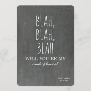 Invitación Blah Blah Funny Bridesmaid Propuesta