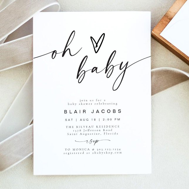 Invitación BLAIR Modern Minimal Boho Oh Baby Shower (Subido por el creador)